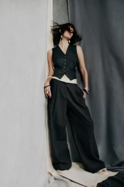 Jackets & Coats-HUSK Alessia vest - Black