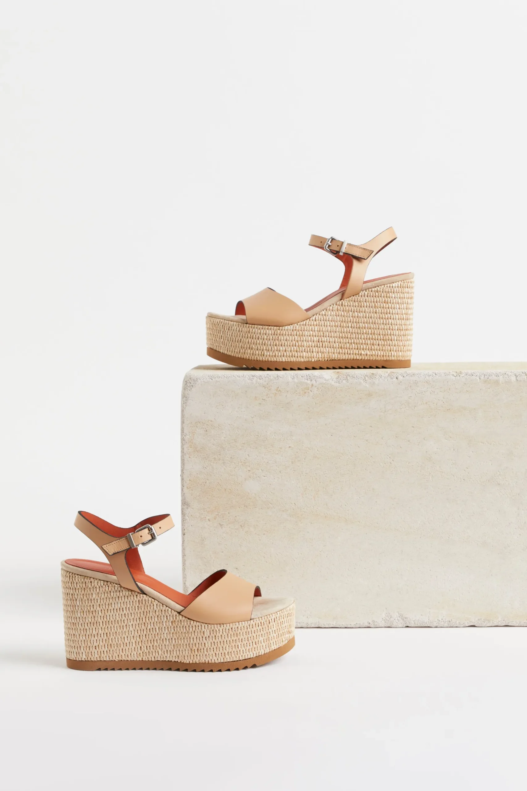 Shoes-HUSK ASTA WEDGE - Almond