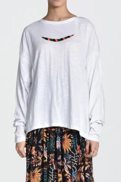 Tops-HUSK Beaded L/S - White