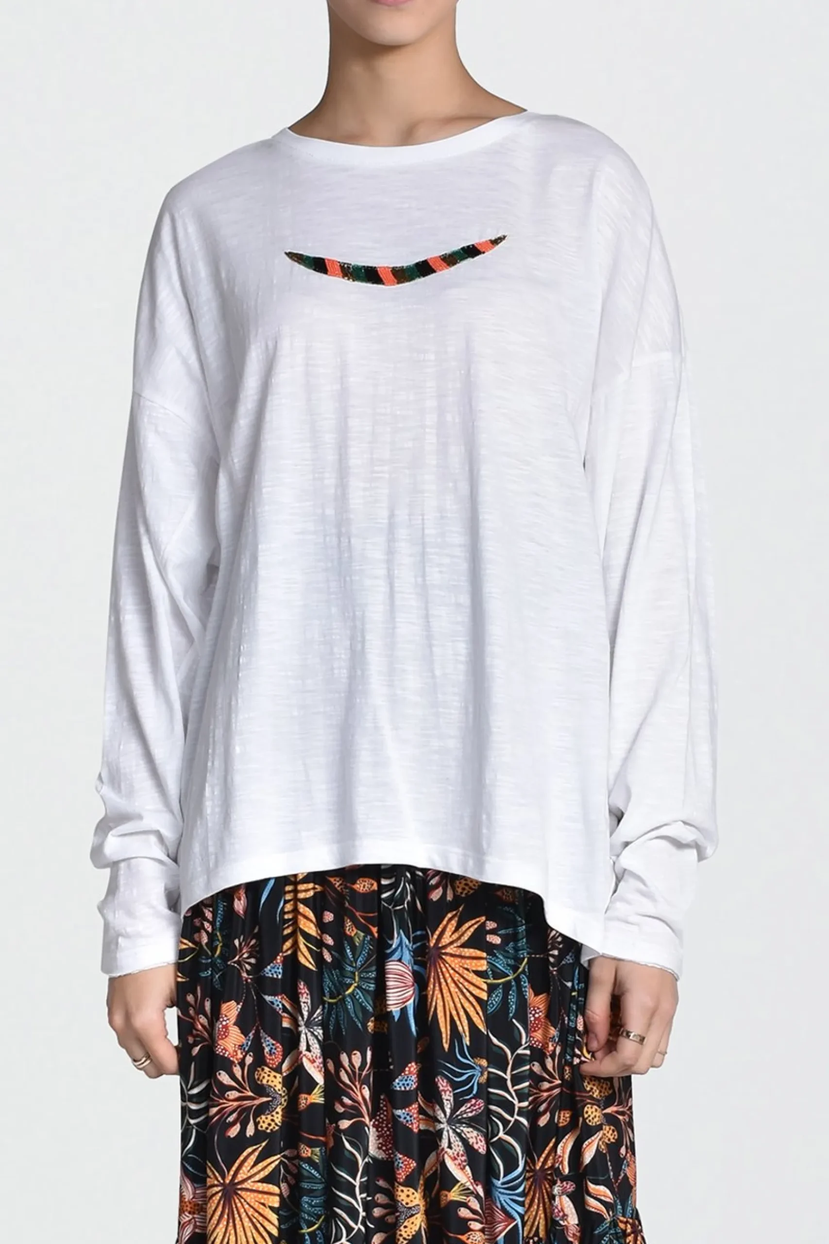 Tops-HUSK Beaded L/S - White