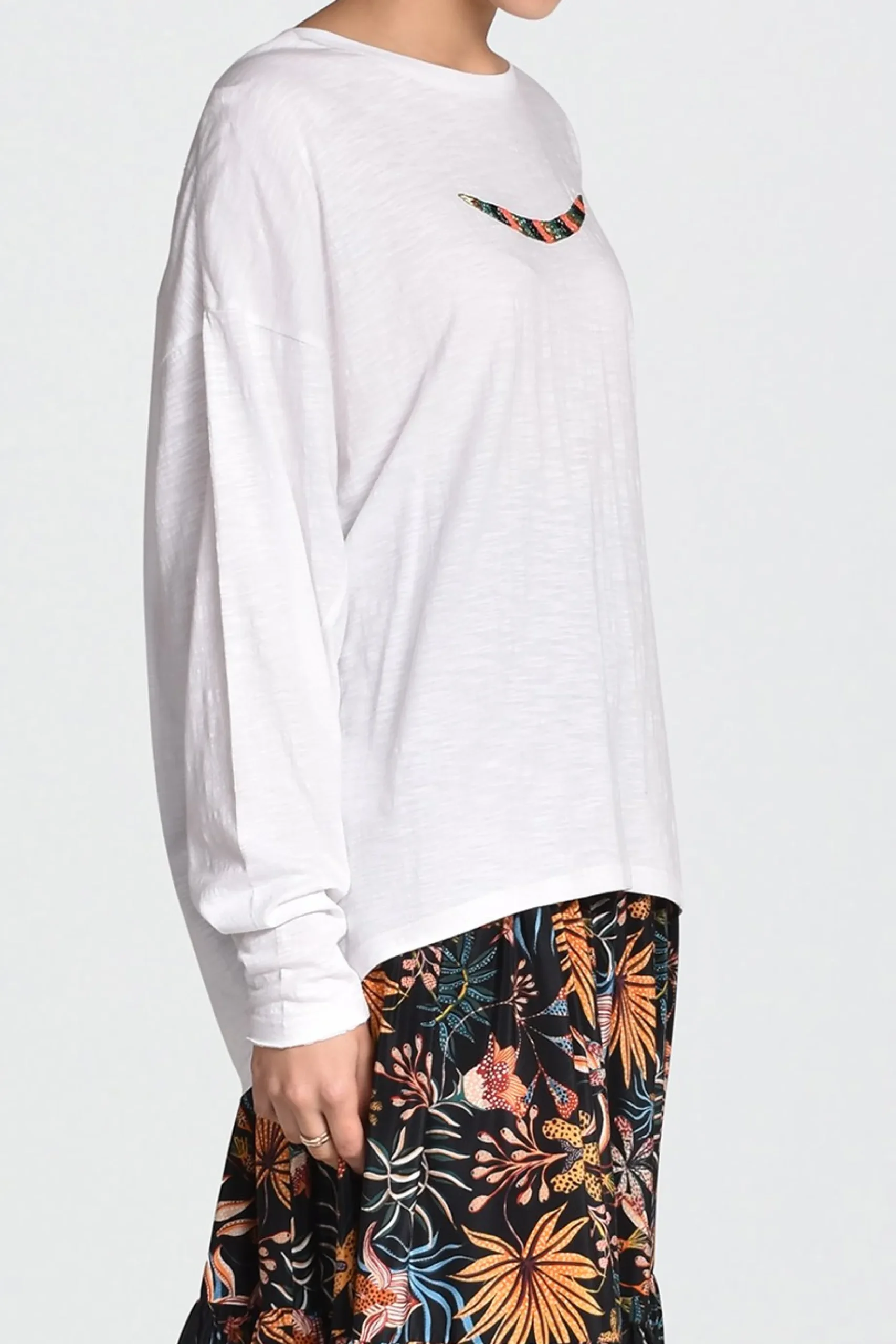 Tops-HUSK Beaded L/S - White