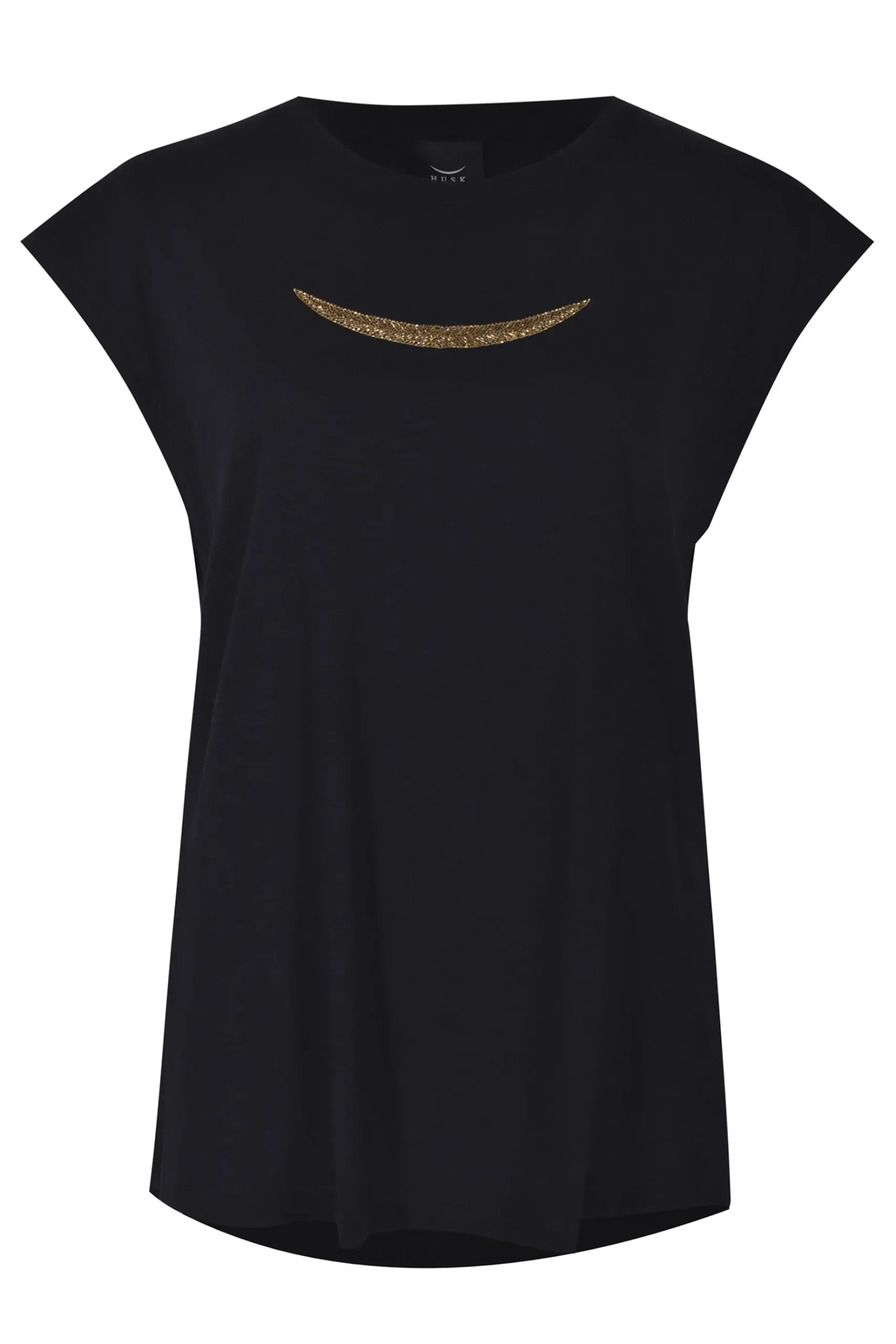 Tops-HUSK Beaded Tee - Black