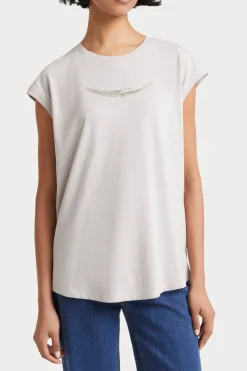 Tees & Tanks-HUSK Beaded Tee - Putty