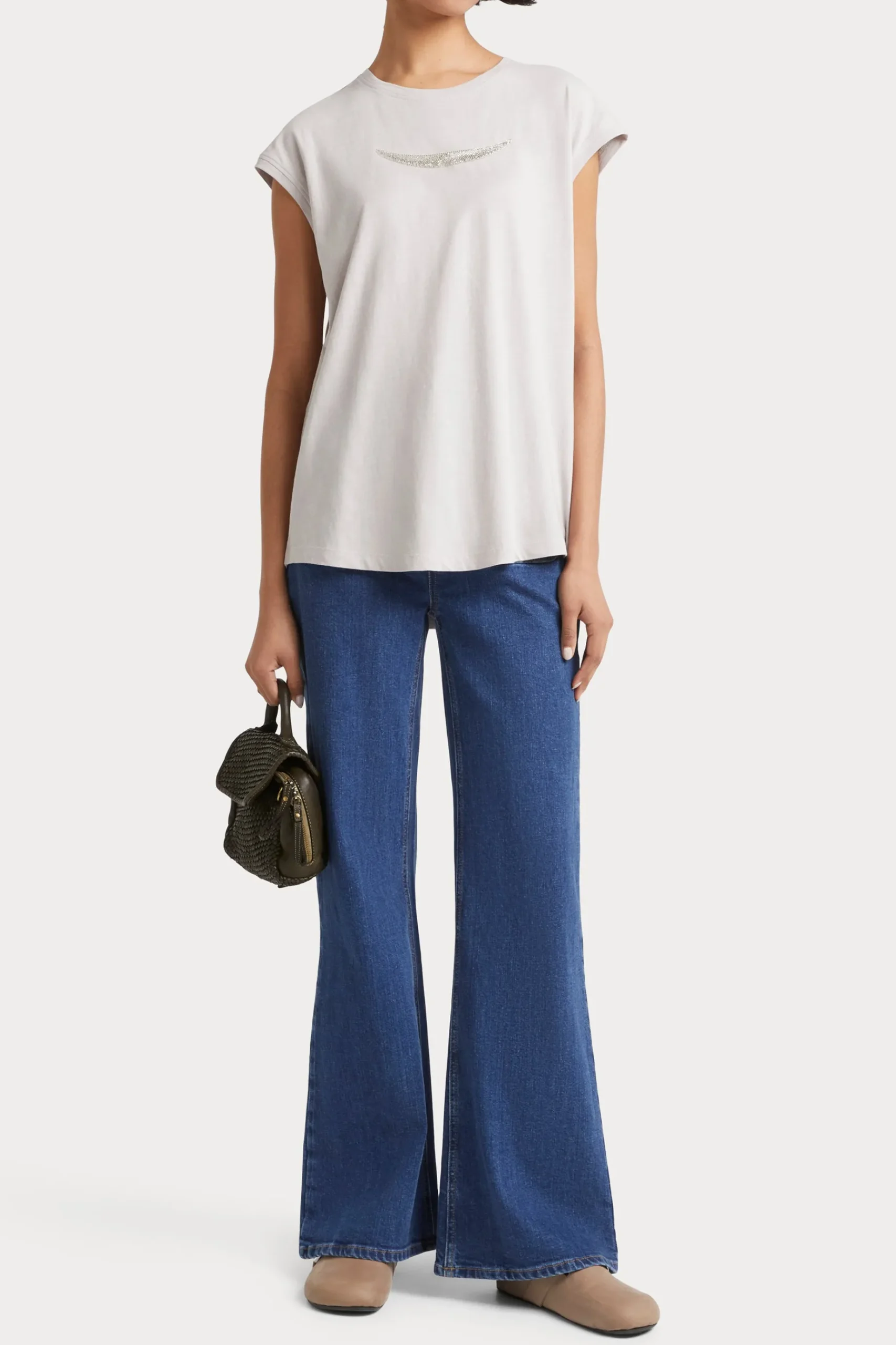 Tops-HUSK Beaded Tee - Putty