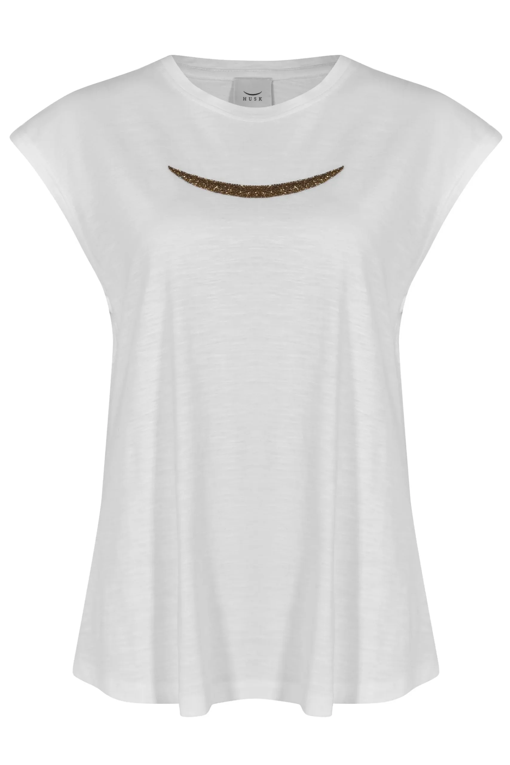 Tops-HUSK Beaded Tee - White