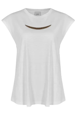 Tees & Tanks-HUSK BEADED TEE - White
