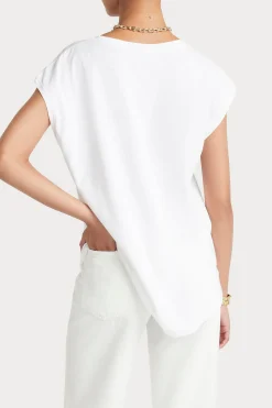 Tees & Tanks-HUSK BEADED TEE - White