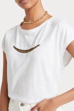 Tees & Tanks-HUSK BEADED TEE - White