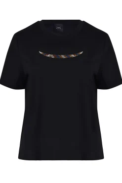 Tops-HUSK BEADED TSHIRT - Black