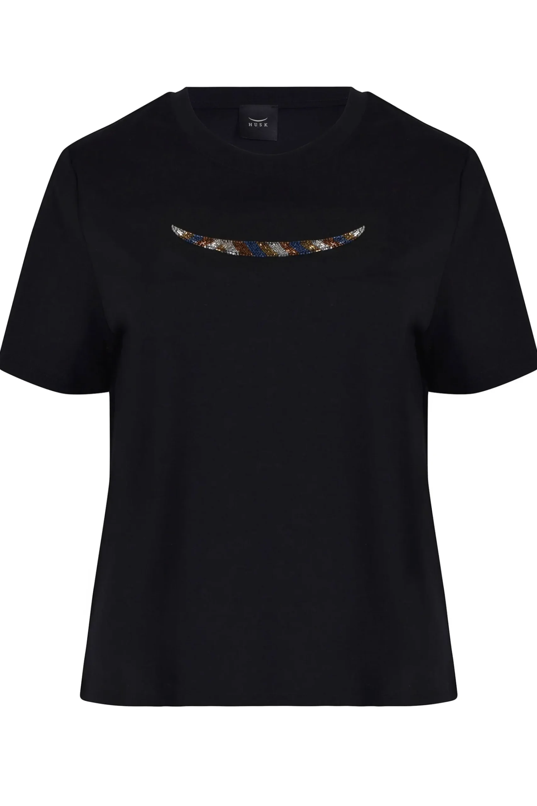Tops-HUSK BEADED TSHIRT - Black