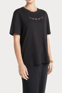 Tops-HUSK BEADED TSHIRT - Black