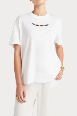 Tops-HUSK BEADED TSHIRT - White