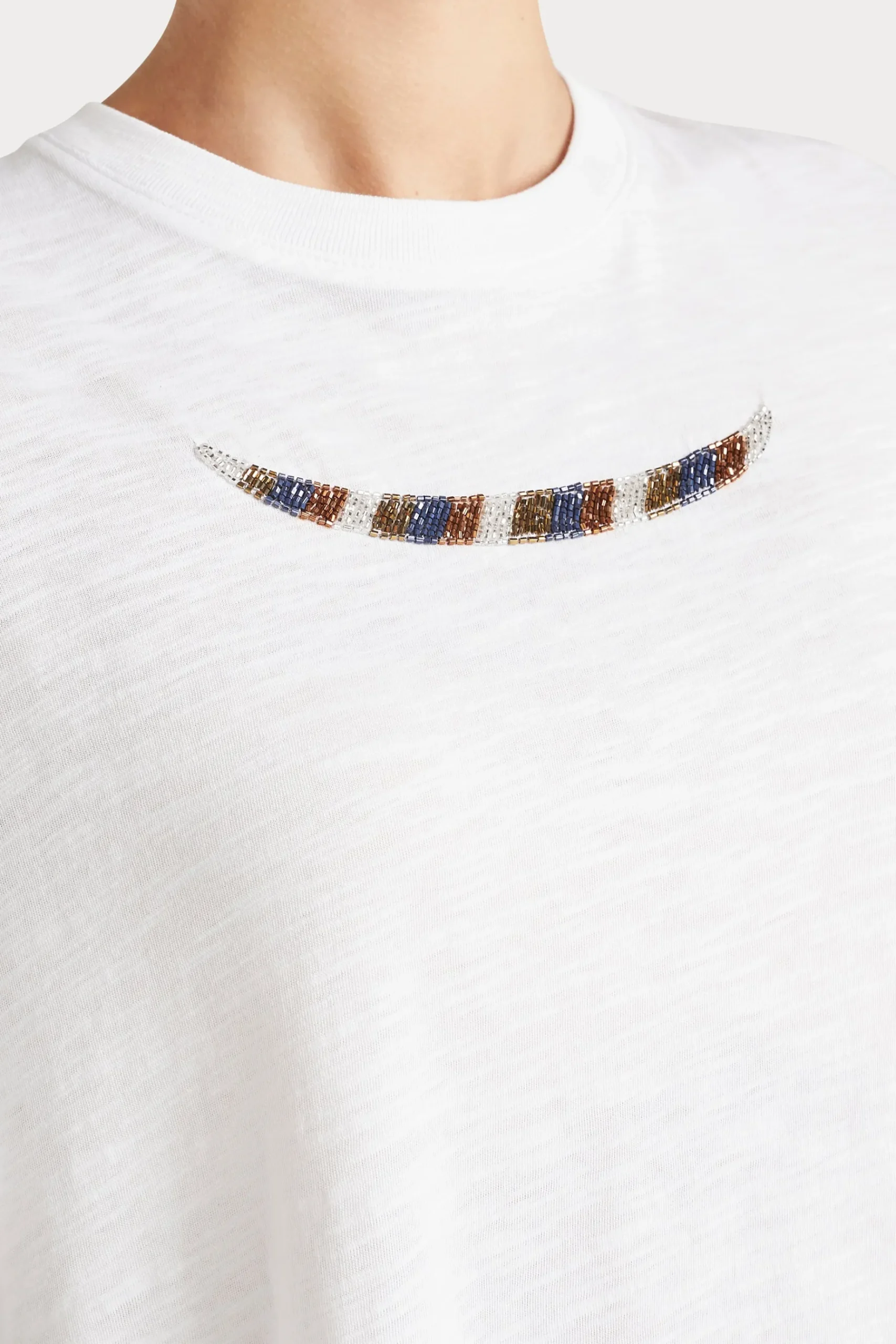 Tops-HUSK BEADED TSHIRT - White