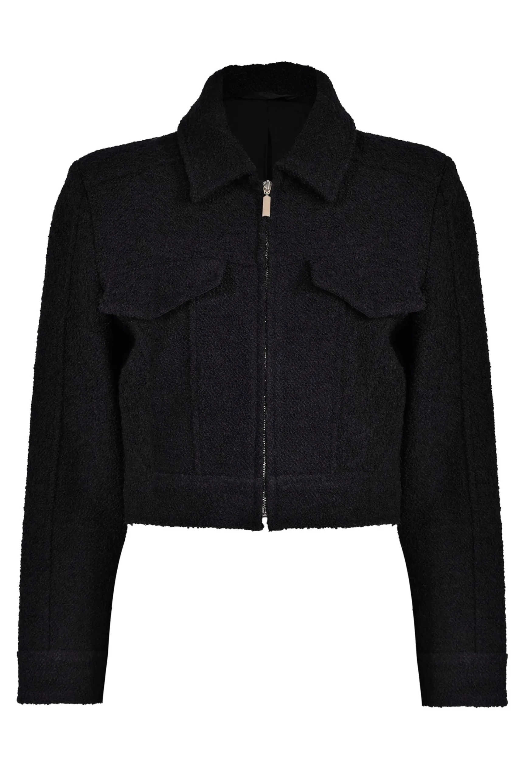 Jackets & Coats-HUSK BOUCLE JACKET - Black
