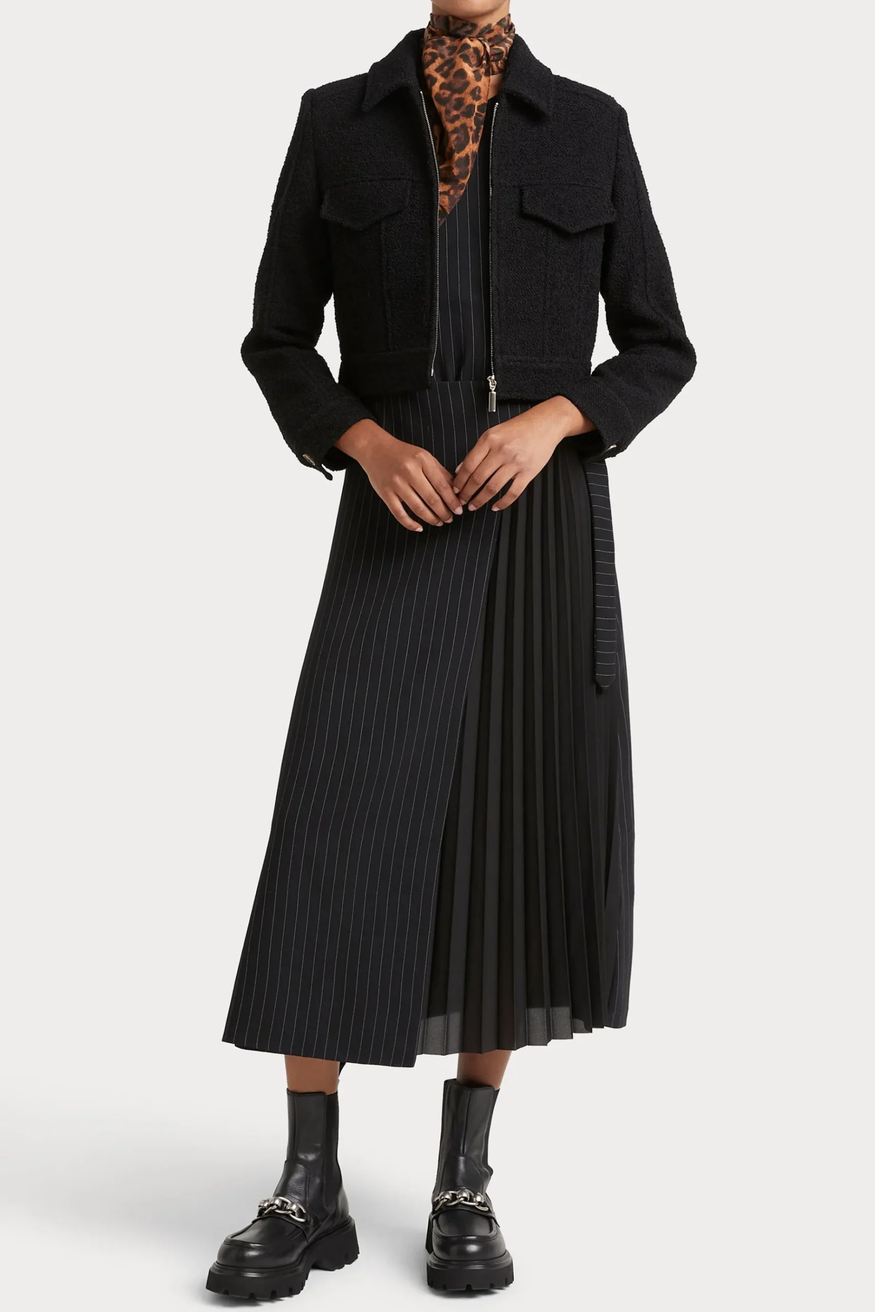 Jackets & Coats-HUSK BOUCLE JACKET - Black