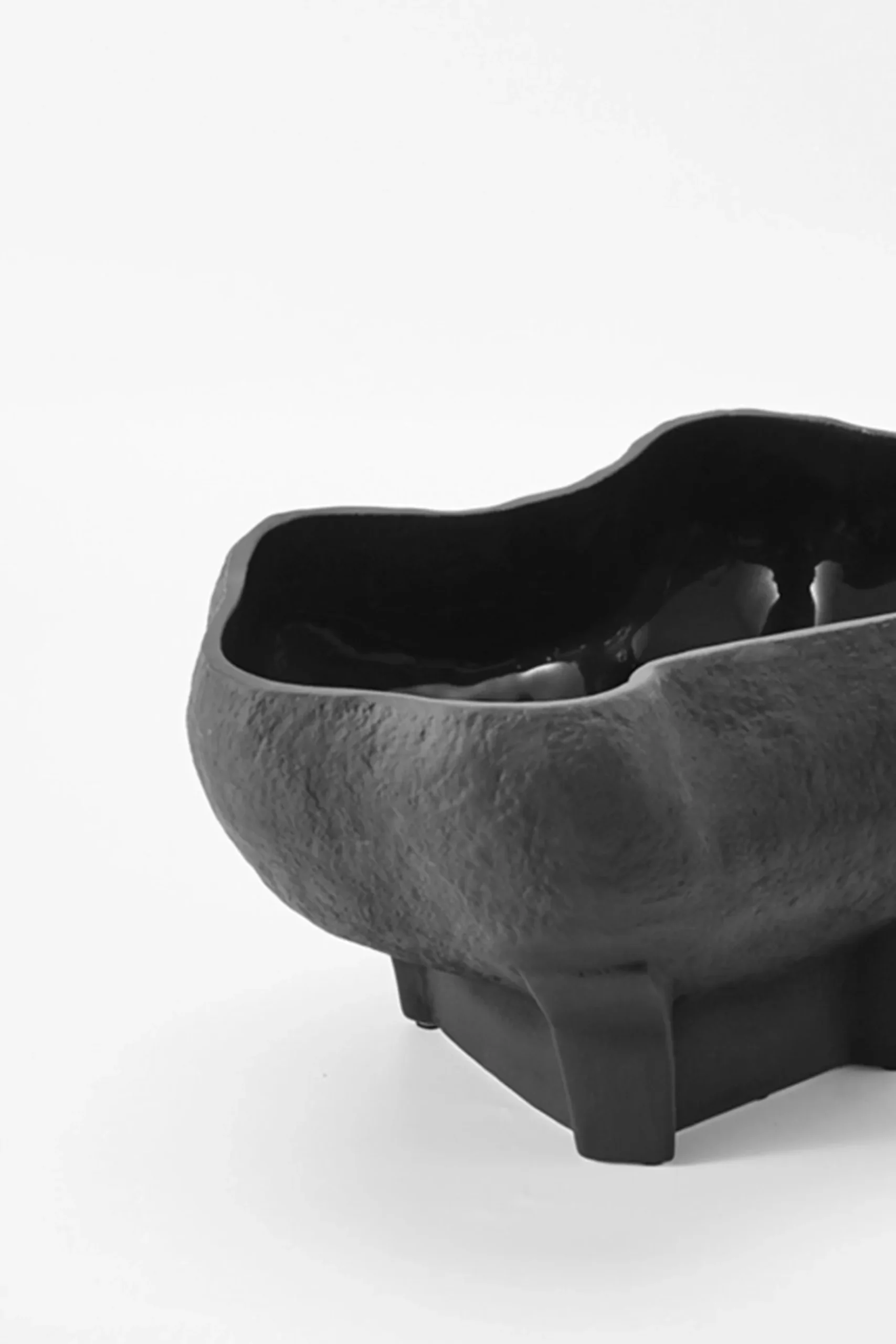 Vases & Planters-HUSK Conch Bowl - Ebony