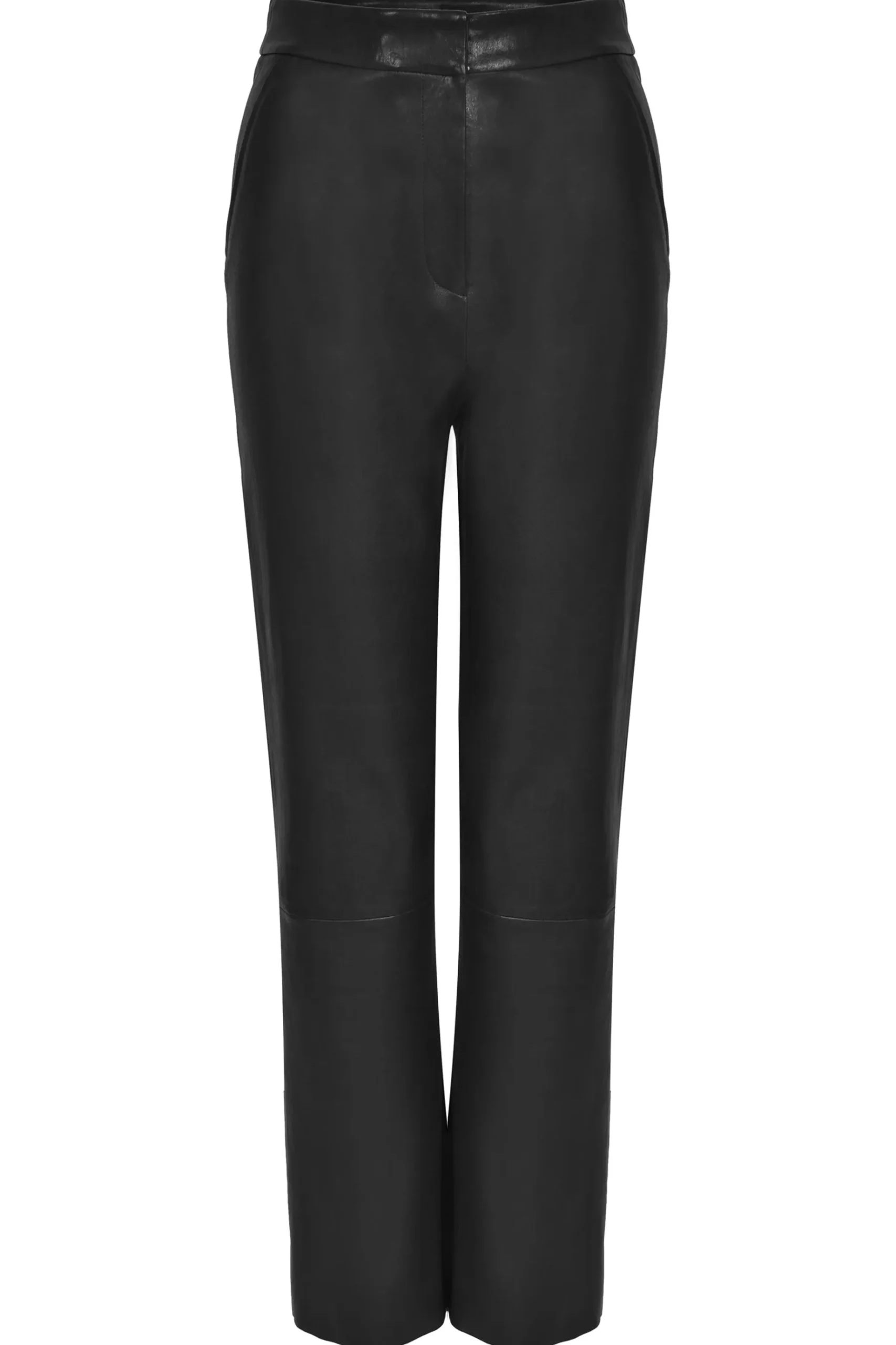 Pants-HUSK CROP LEATHER - Black