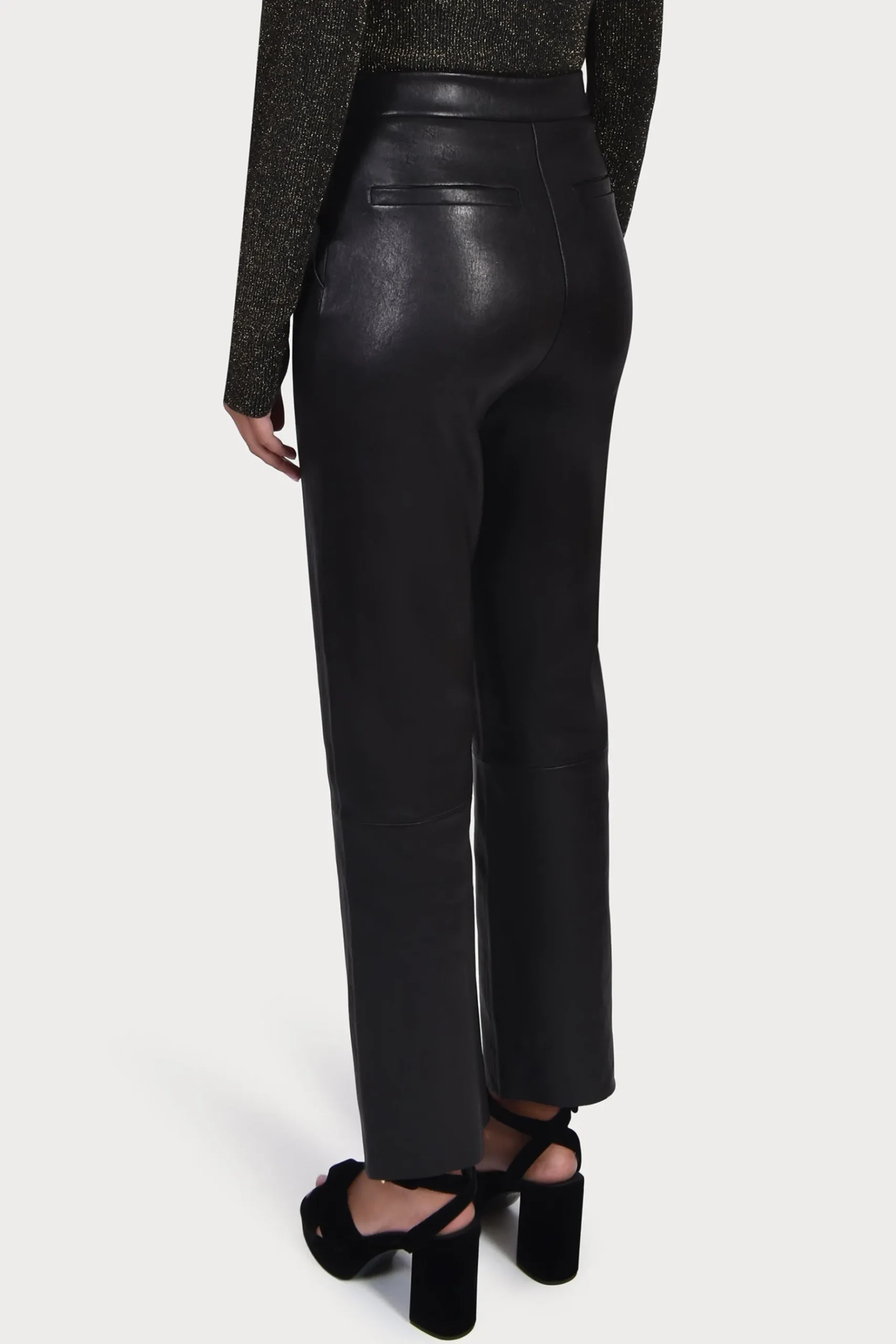 Pants-HUSK CROP LEATHER - Black