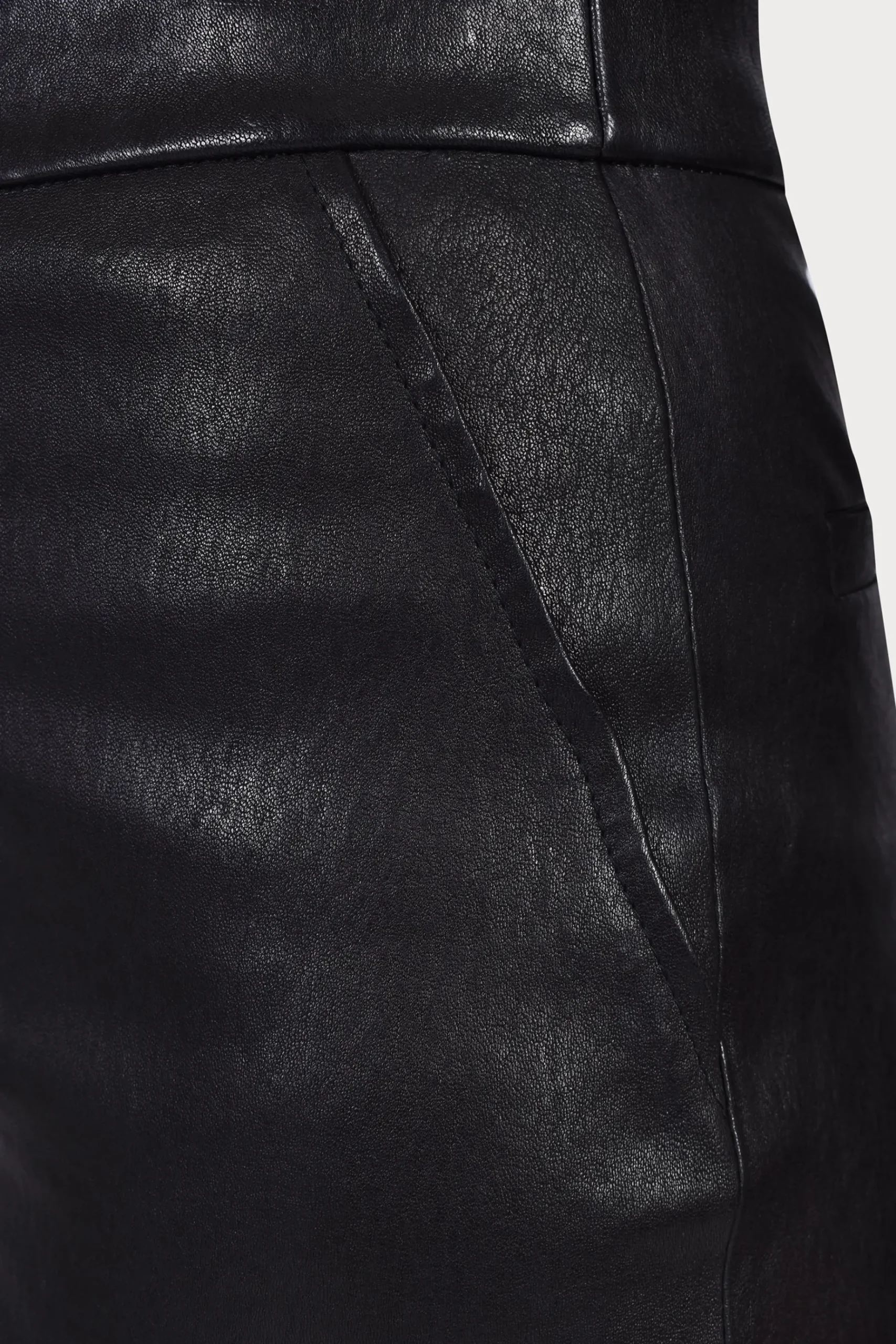 Pants-HUSK CROP LEATHER - Black