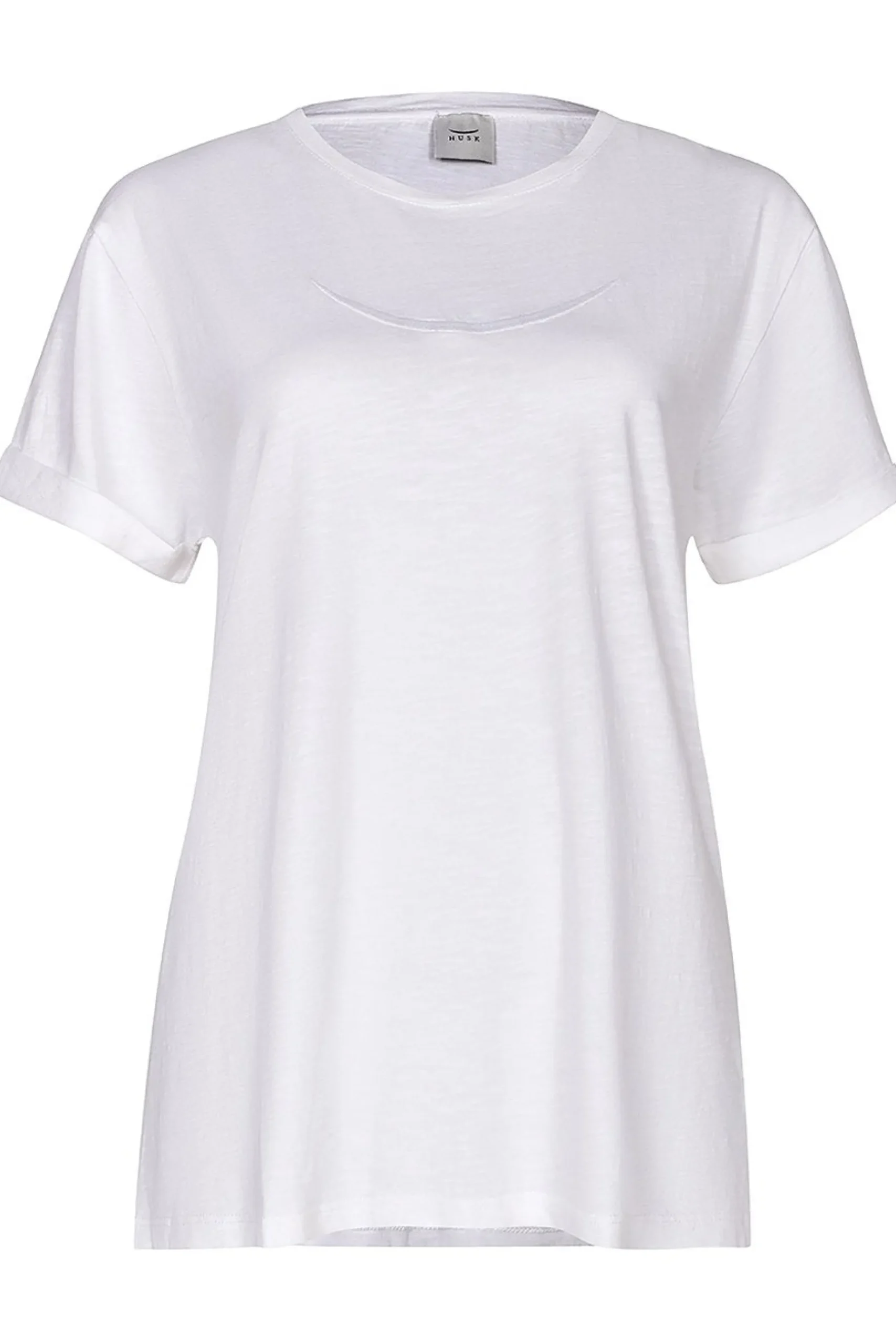 Tees & Tanks-HUSK Embroidered Tee - White