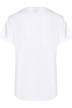 Tops-HUSK Embroidered Tee - White