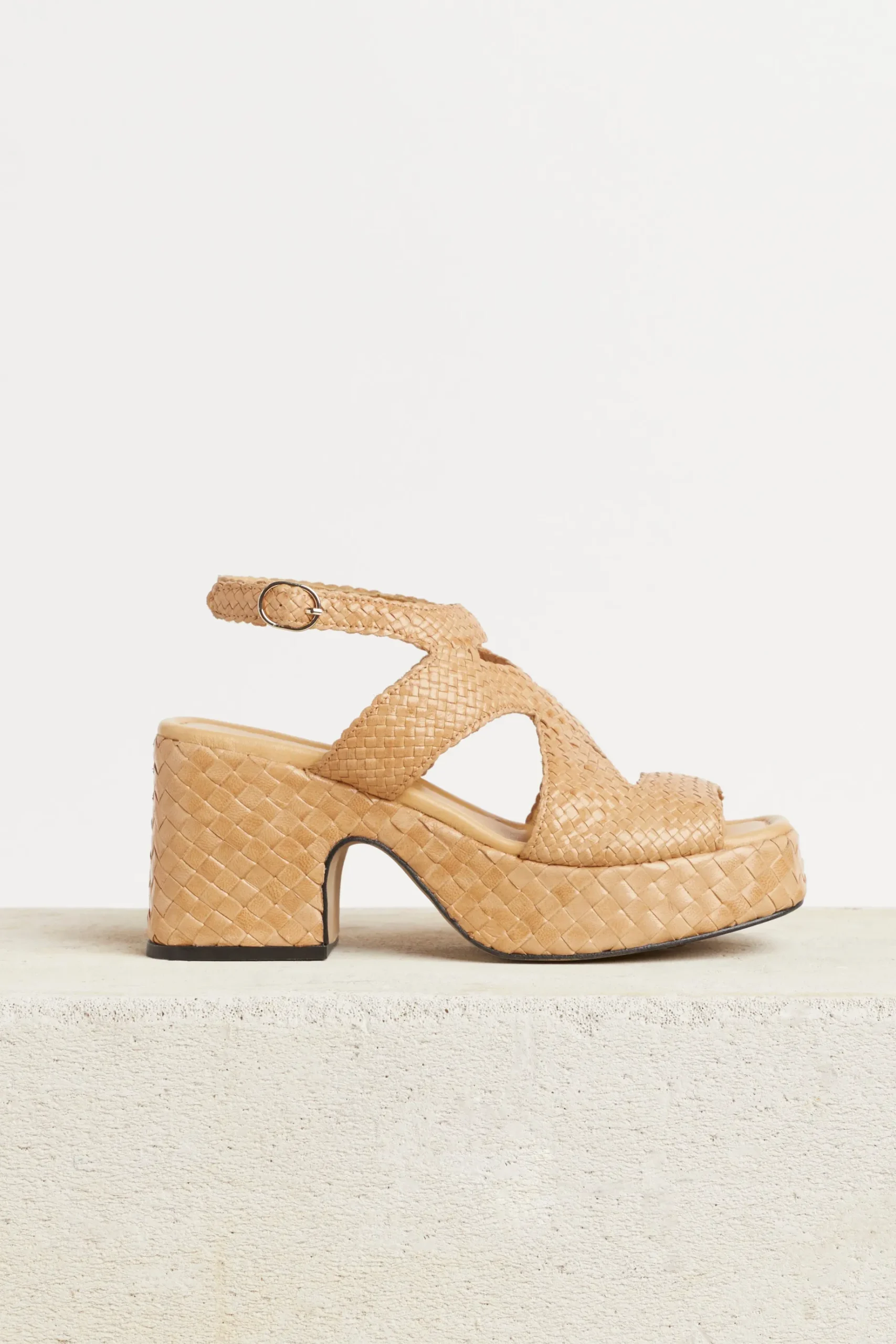 Shoes-HUSK FLEUR PLATFORM - Nude