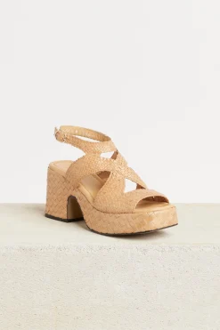 Shoes-HUSK FLEUR PLATFORM - Nude