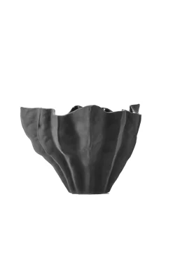 Vases & Planters-HUSK Flute Bowl - Ebony