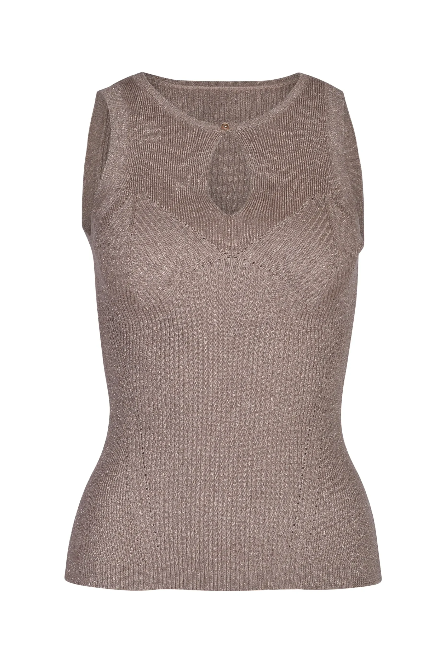 Knitwear-HUSK Keyhole Knit - Champagne