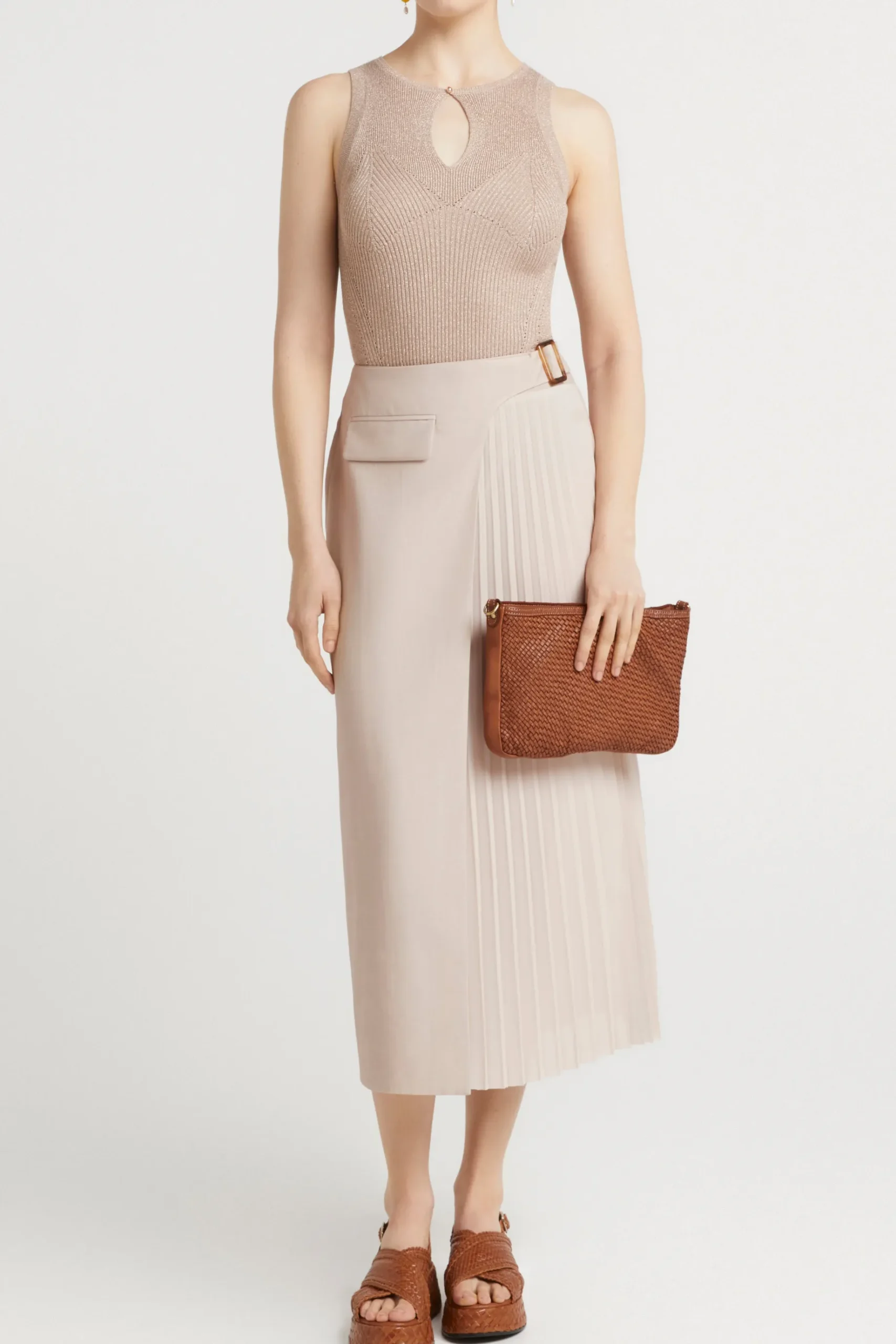Knitwear-HUSK Keyhole Knit - Champagne