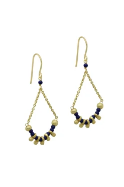 Earrings-HUSK Lapis Earring - Gold