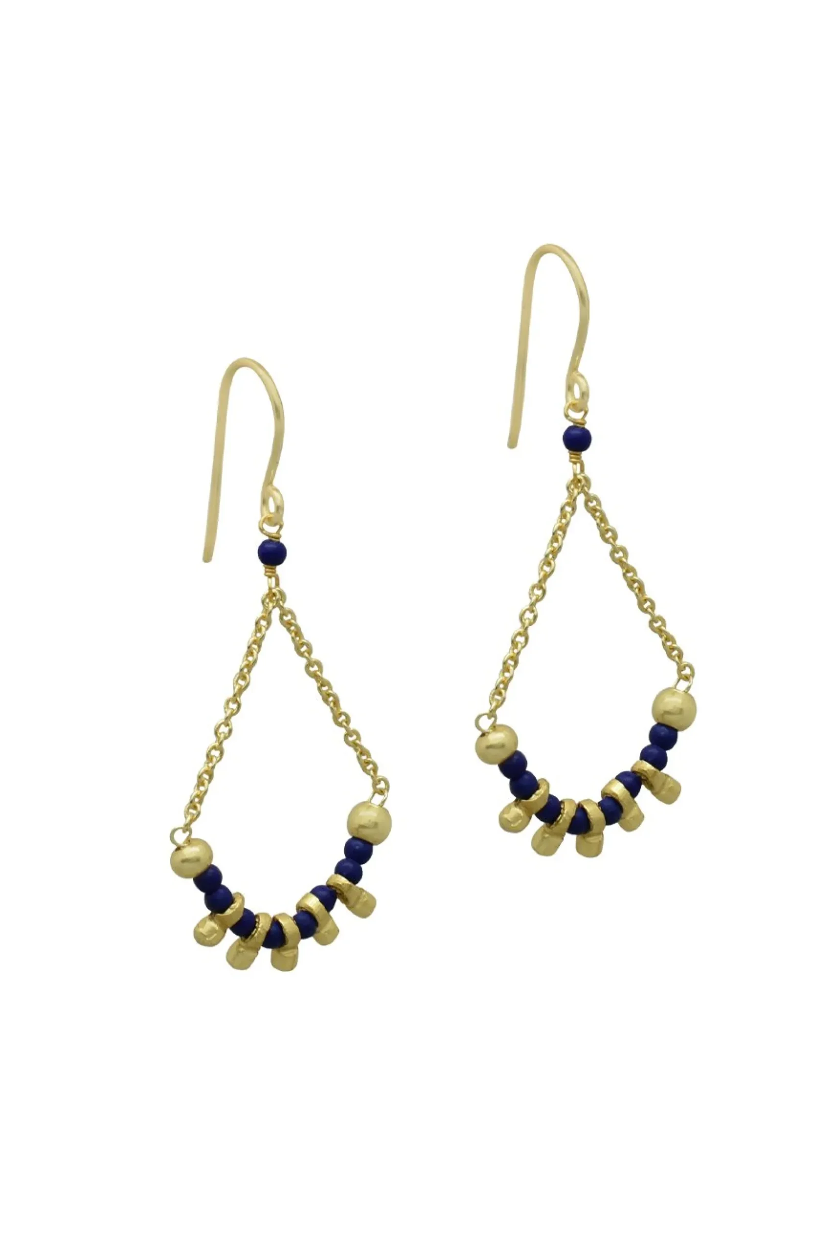 Earrings-HUSK Lapis Earring - Gold