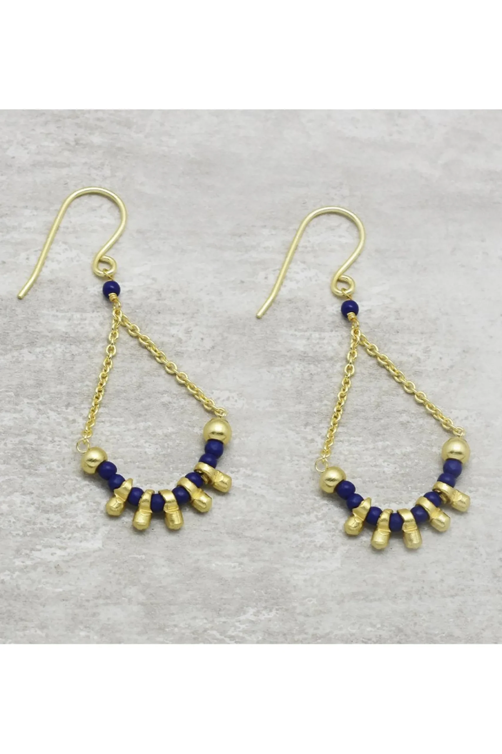 Earrings-HUSK Lapis Earring - Gold