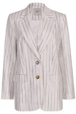 Jackets & Coats-HUSK LAUREN BLAZER - White Black WhiteBlack