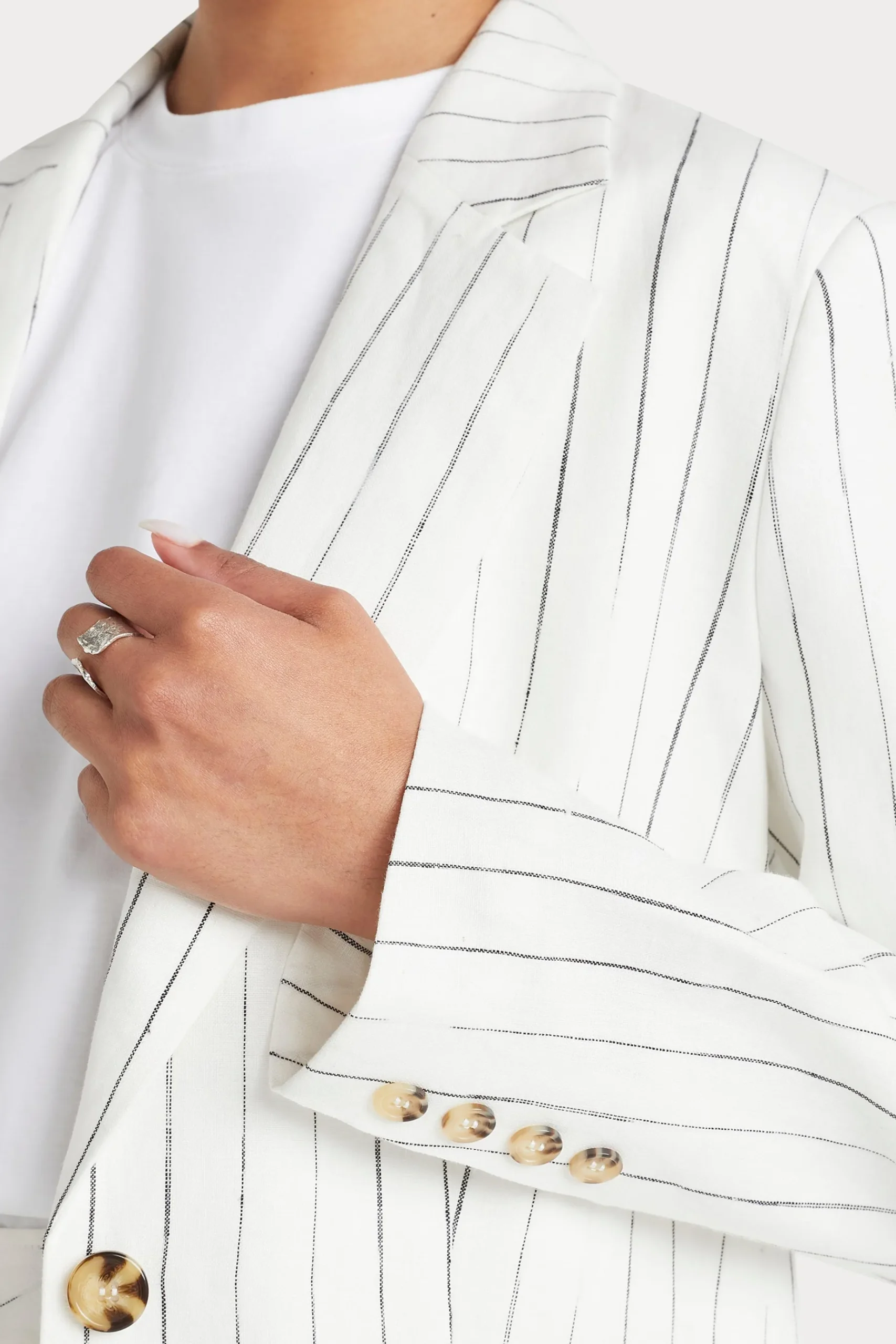 Jackets & Coats-HUSK LAUREN BLAZER - White Black WhiteBlack