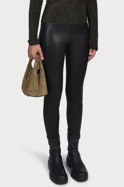 Pants-HUSK LEATHER LEGGING - Black
