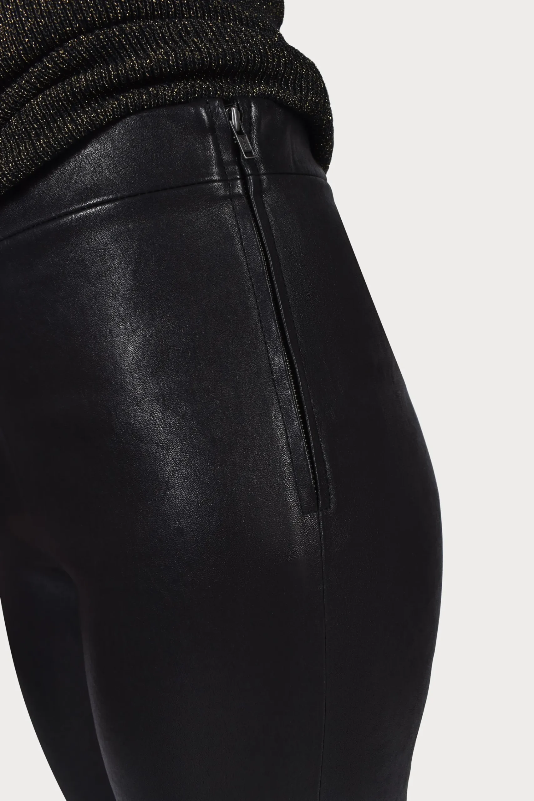 Pants-HUSK LEATHER LEGGING - Black