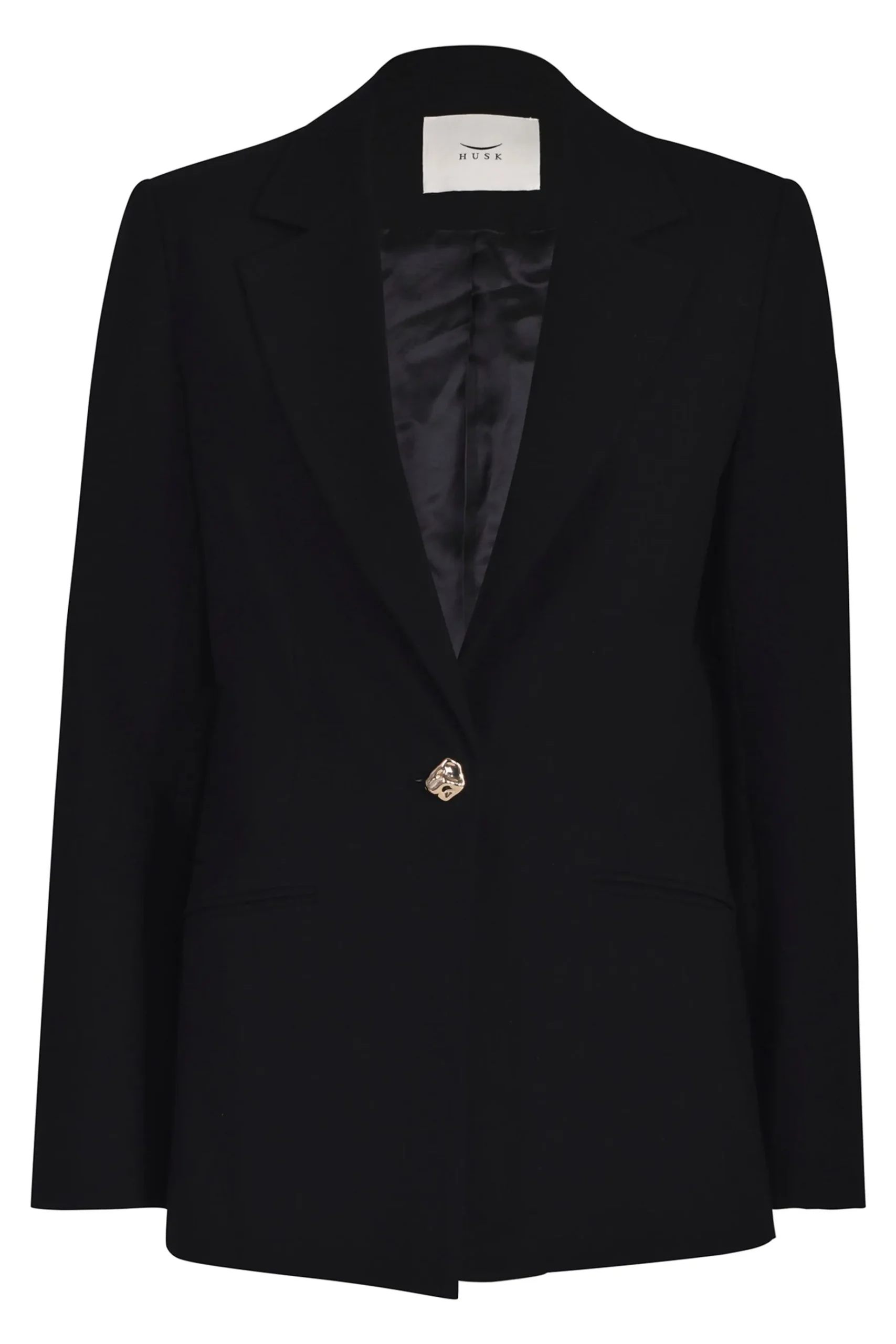 Jackets & Coats-HUSK LOTUS BLAZER - Black