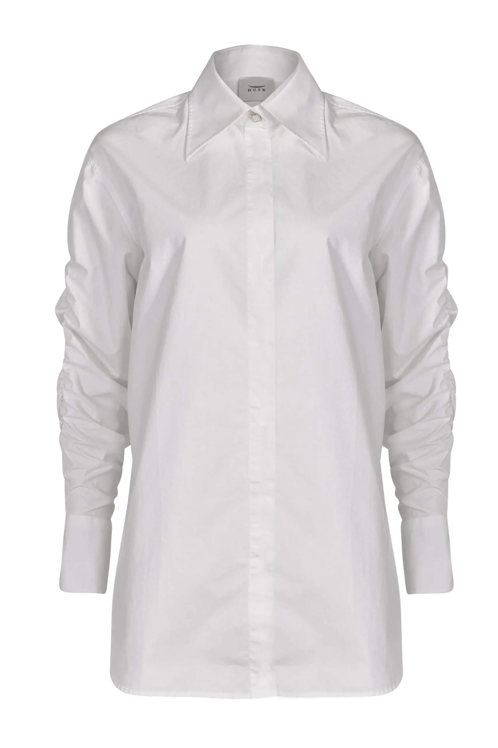 Tops-HUSK Luca shirt - White