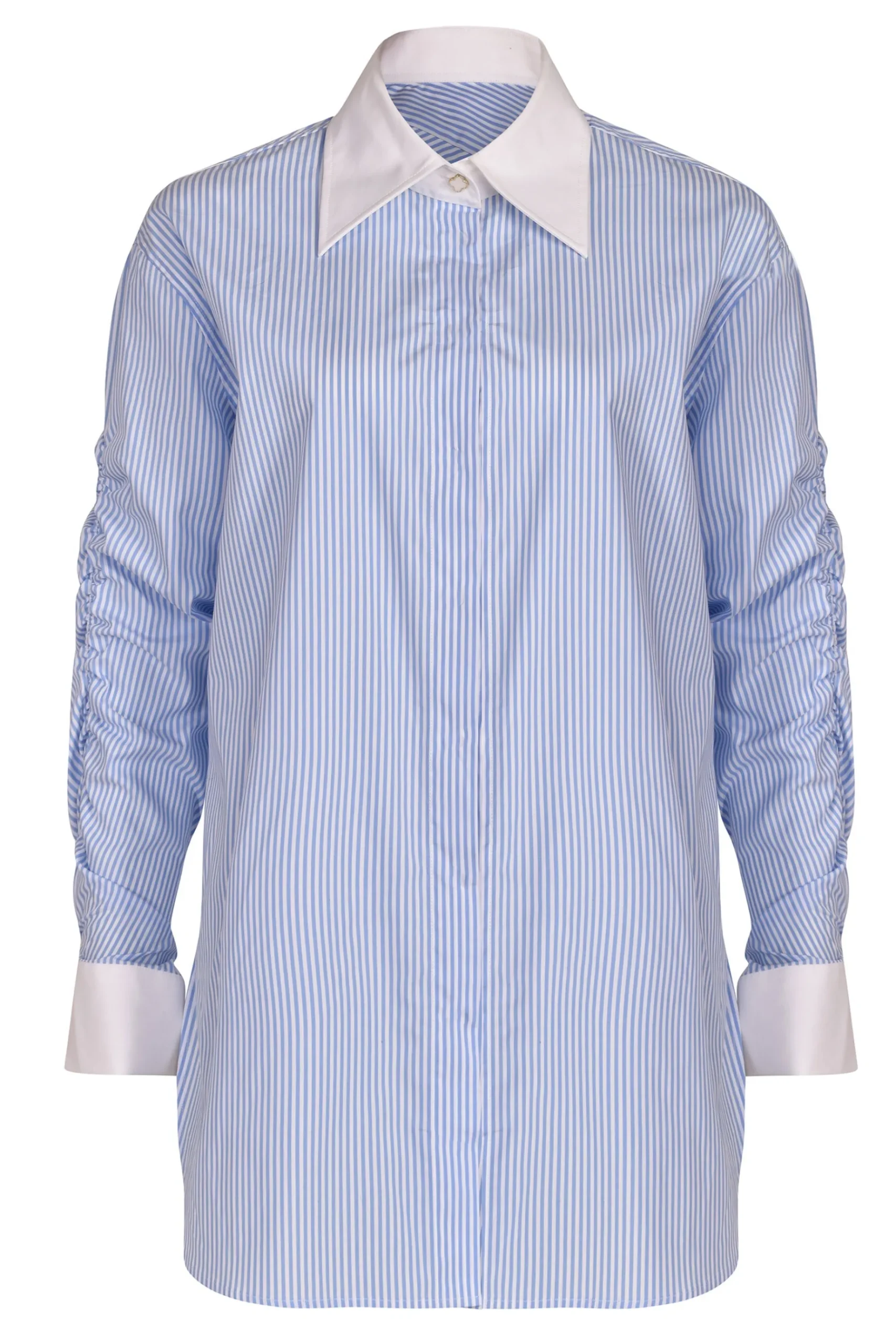 Tops-HUSK LUCY SHIRT - Blue & White Blue&White