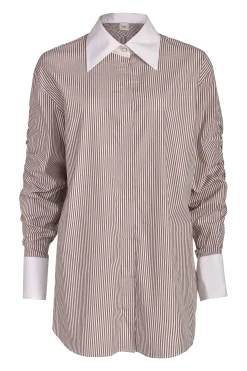 Tops-HUSK LUCY SHIRT - Camel Wht CamelWht