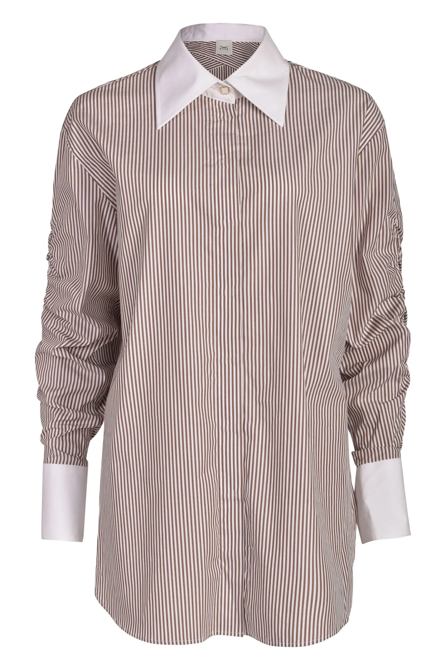 Tops-HUSK LUCY SHIRT - Camel Wht CamelWht