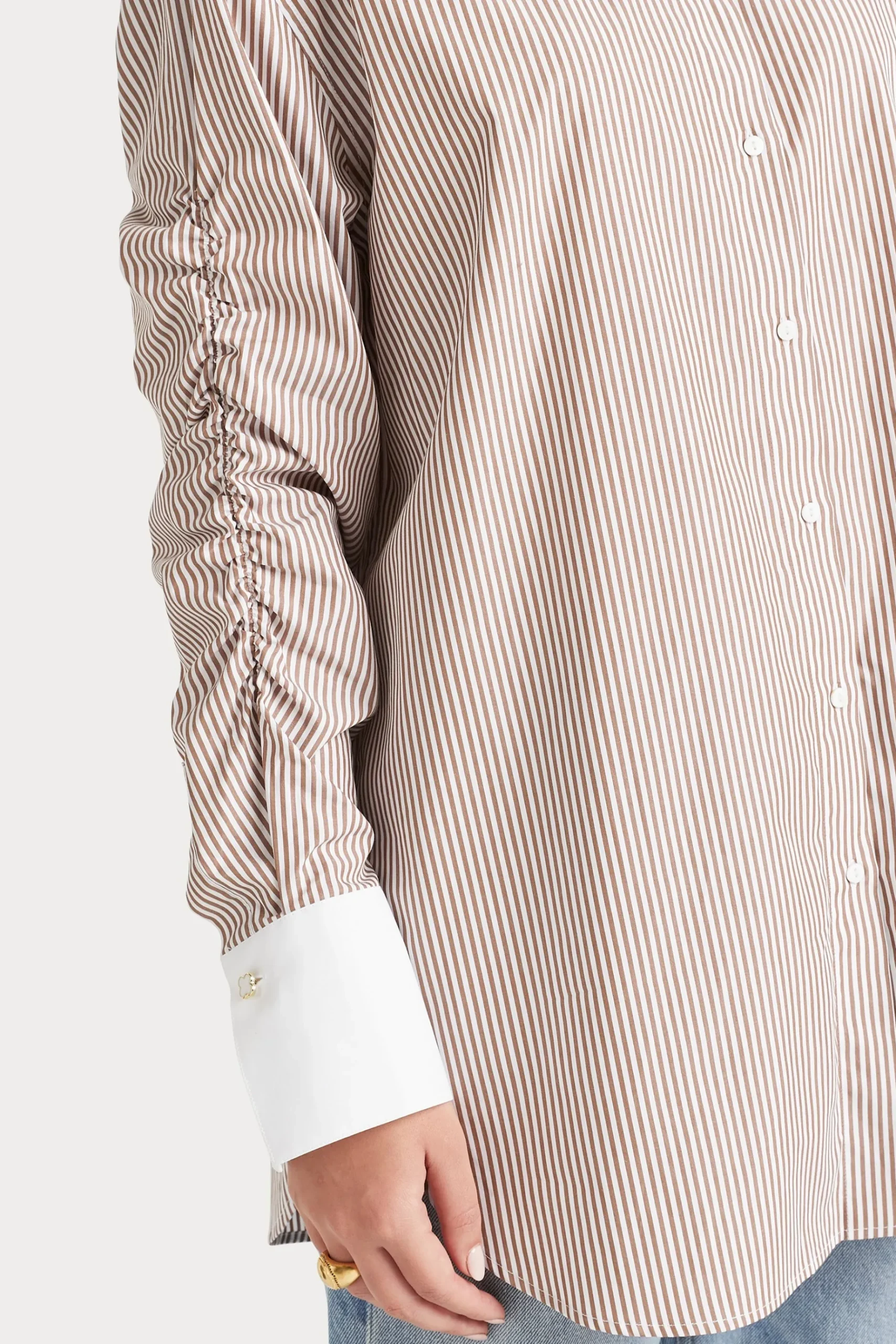 Tops-HUSK LUCY SHIRT - Camel Wht CamelWht