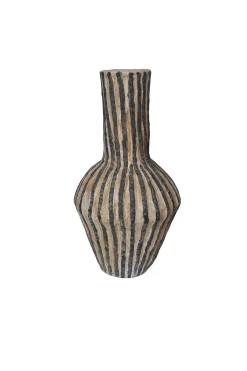 Vases & Planters-HUSK Mache Vase - Stripe