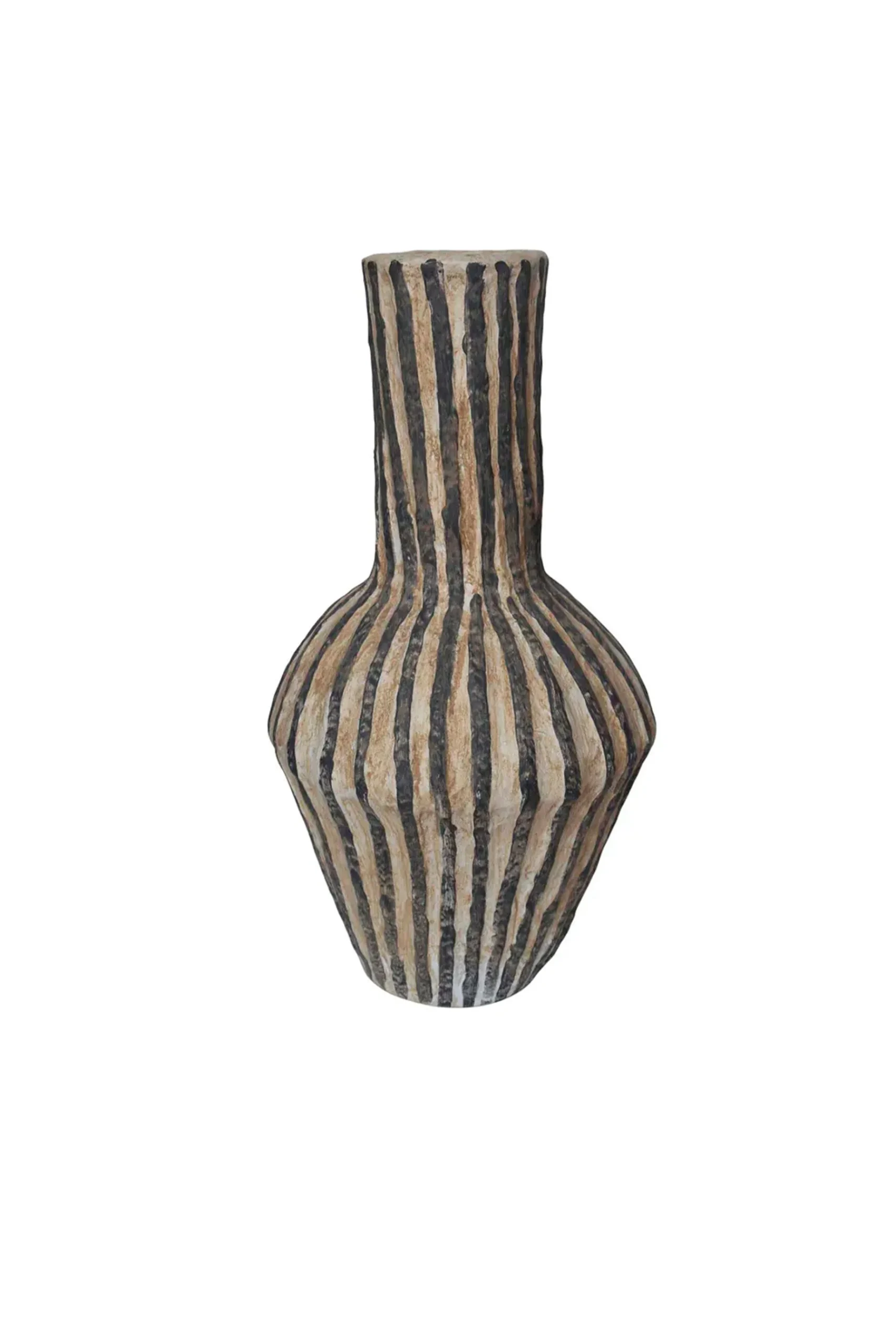 Vases & Planters-HUSK Mache Vase - Stripe