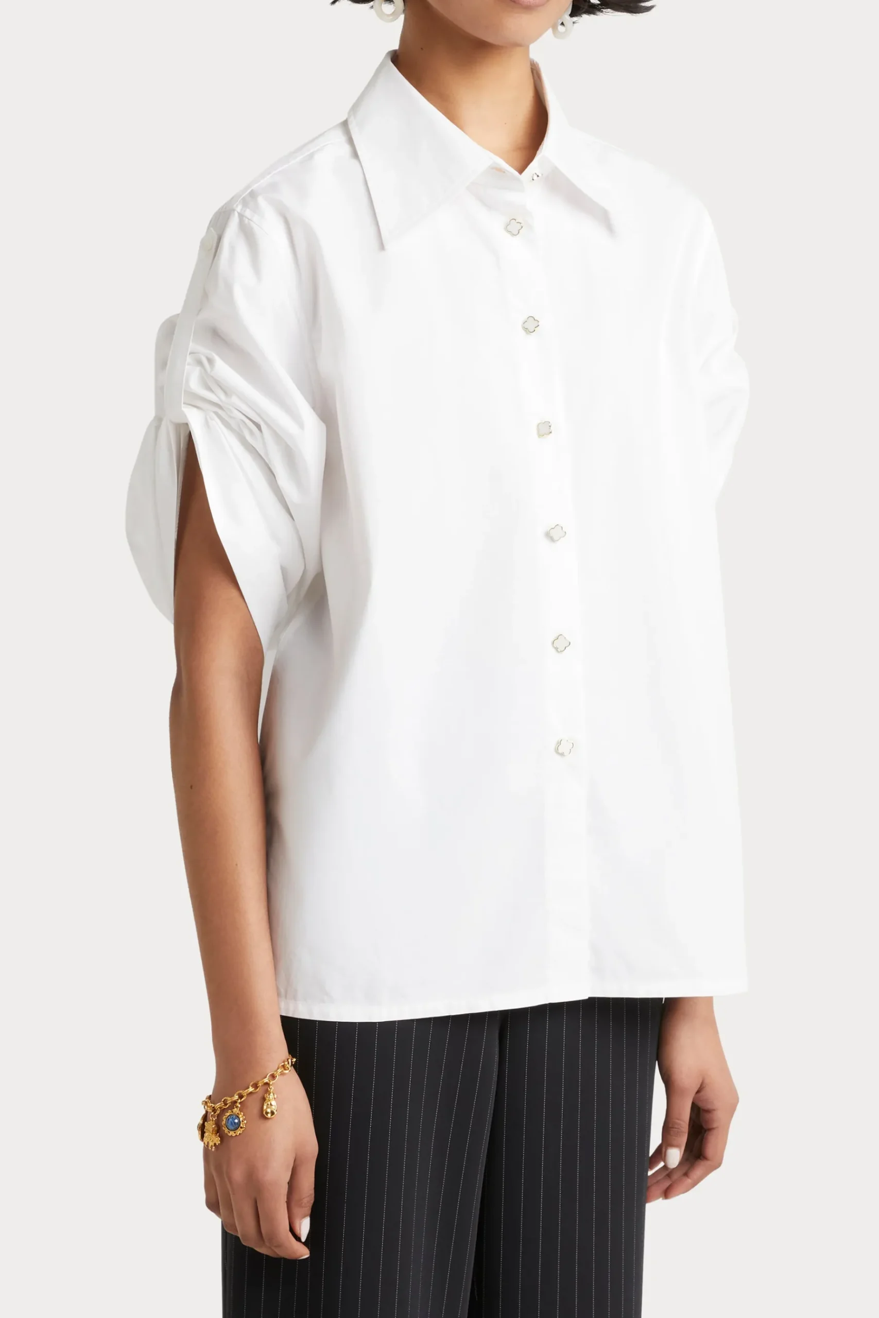 Tops-HUSK Martine shirt - White