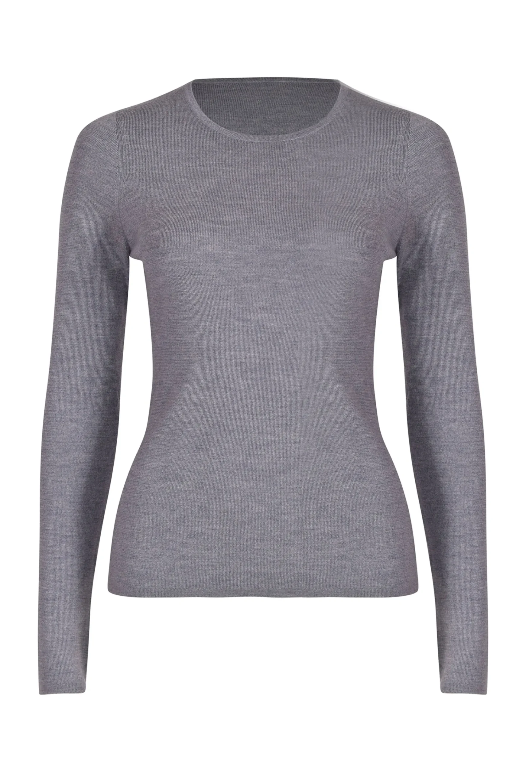 Knitwear-HUSK MERINO CREW - Grey Marle GreyMarle