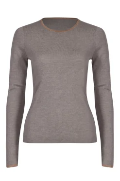 Knitwear-HUSK MERINO CREW - Stone