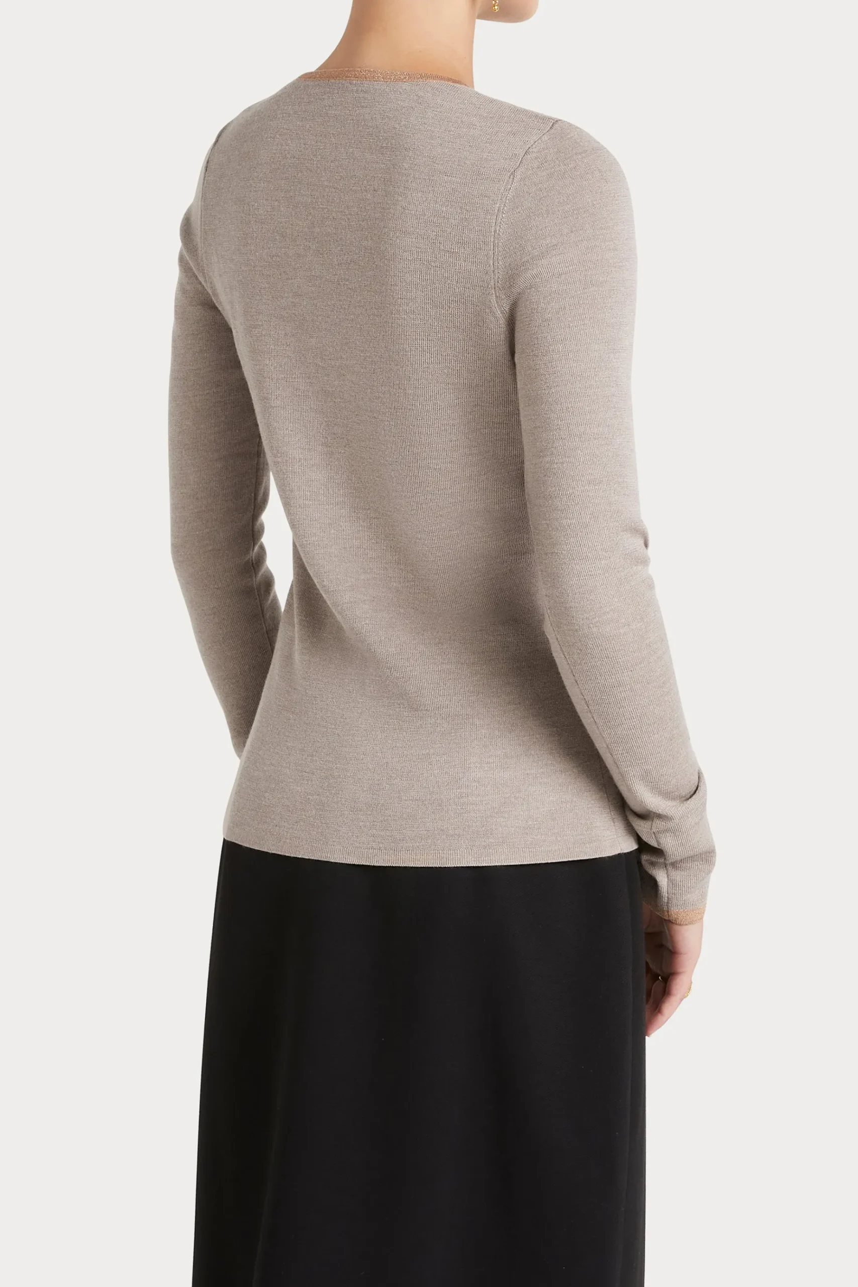 Knitwear-HUSK MERINO CREW - Stone