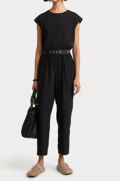 Tops-HUSK Muscle tee - Black